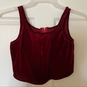Red Velvet Bustier Corset